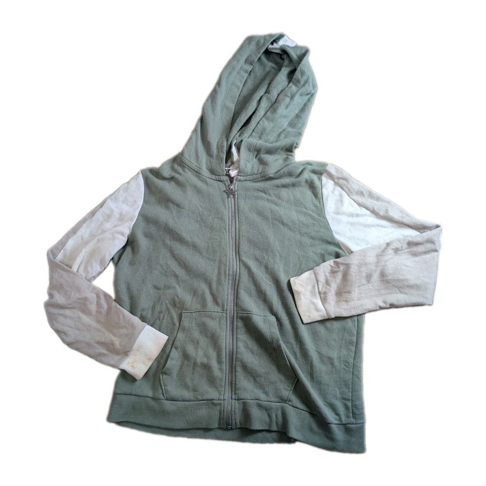 Y2K Style Victoria's Secret PINK Full Zip Hoodie Green Dog Logo Back Hood Tape
